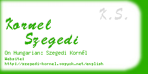 kornel szegedi business card
